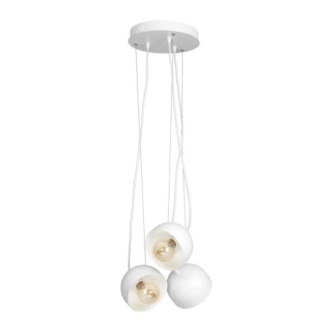 Lampa wisząca RON - zwis 3xE27 biała 35 cm Milagro