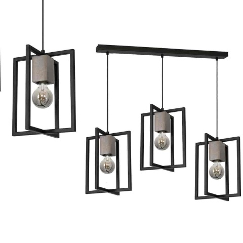 Lampa wisząca Ralph - zwis 3xE27 czarna 100 cm Milagro
