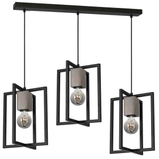 Lampa wisząca Ralph - zwis 3xE27 czarna 100 cm Milagro