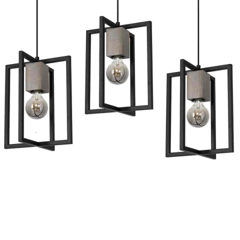Lampa wisząca Ralph - zwis 3xE27 czarna 100 cm Milagro