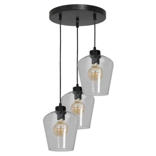 Lampa wisząca SANTIAGO CLEAR - zwis 3xE27 czarna 30 cm Milagro