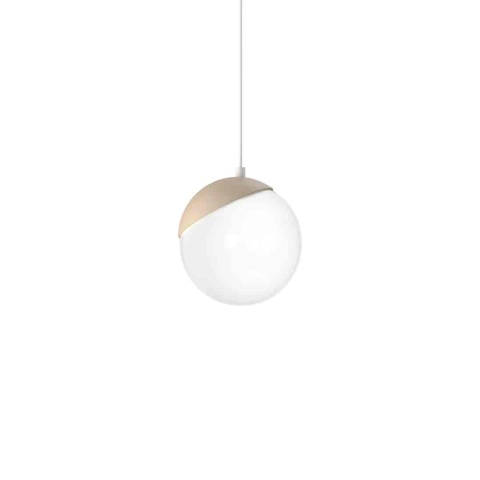 Lampa wisząca SFERA WOOD - zwis 1xE14 biała 14 cm Milagro
