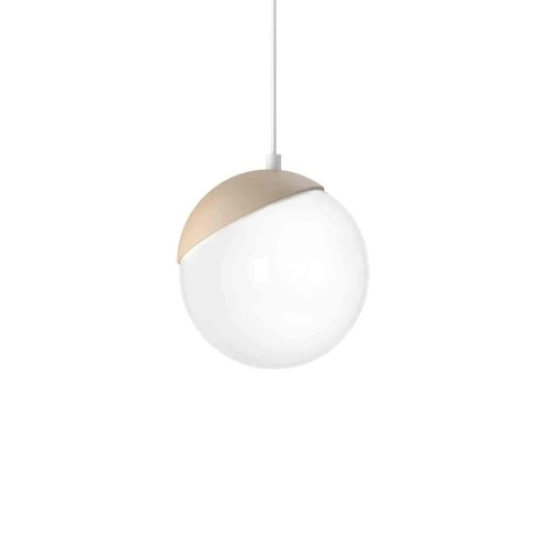 Lampa wisząca SFERA WOOD - zwis 1xE14 biała 14 cm Milagro