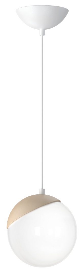 Lampa wisząca SFERA WOOD - zwis 1xE14 biała 14 cm Milagro
