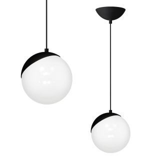 Lampa wisząca SFERA - zwis 1xE14 czarna 14 cm Milagro
