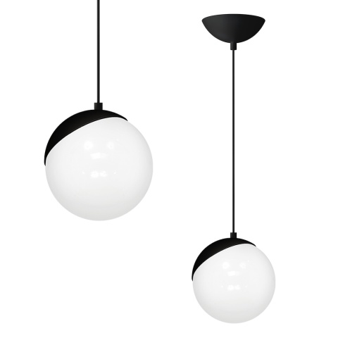 Lampa wisząca SFERA - zwis 1xE14 czarna 14 cm Milagro