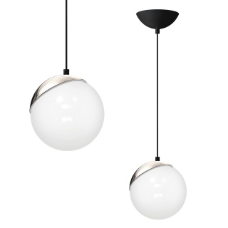 Lampa wisząca SFERA - zwis 1xE14 czarno-chromowana 14 cm Milagro