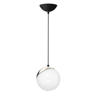 Lampa wisząca SFERA - zwis 1xE14 czarno-chromowana 14 cm Milagro