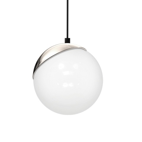 Lampa wisząca SFERA - zwis 1xE14 czarno-chromowana 14 cm Milagro