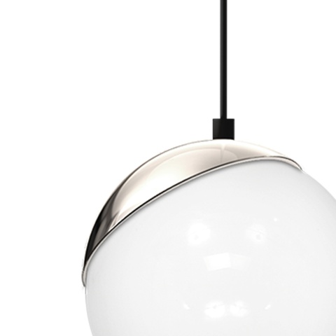 Lampa wisząca SFERA - zwis 1xE14 czarno-chromowana 14 cm Milagro