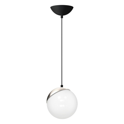 Lampa wisząca SFERA - zwis 1xE14 czarno-chromowana 14 cm Milagro