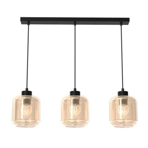 Lampa wisząca SOMBRA AMBER - zwis 3xE27 czarna 60 cm Milagro