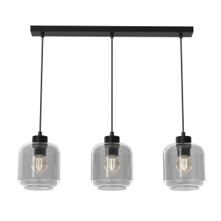 Lampa wisząca SOMBRA SMOKED - zwis 3xE27 czarna 60 cm Milagro