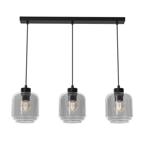 Lampa wisząca SOMBRA SMOKED - zwis 3xE27 czarna 60 cm Milagro