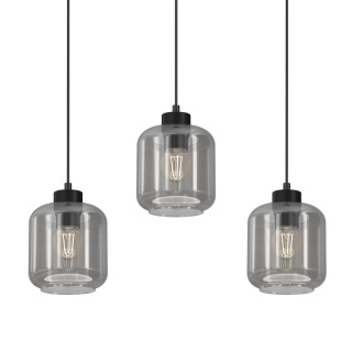 Lampa wisząca SOMBRA SMOKED - zwis 3xE27 czarna 60 cm Milagro