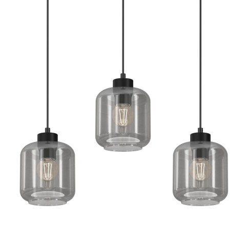 Lampa wisząca SOMBRA SMOKED - zwis 3xE27 czarna 60 cm Milagro