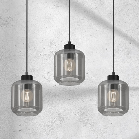 Lampa wisząca SOMBRA SMOKED - zwis 3xE27 czarna 60 cm Milagro
