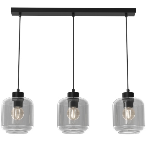Lampa wisząca SOMBRA SMOKED - zwis 3xE27 czarna 60 cm Milagro