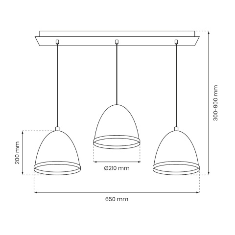 Lampa wisząca STUDIO - zwis 3xE27 biała 65 cm Milagro