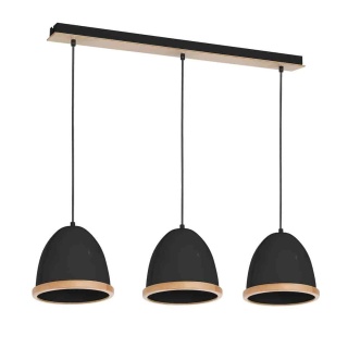 Lampa wisząca STUDIO - zwis 3xE27 czarna 65 cm Milagro