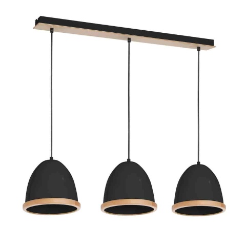 Lampa wisząca STUDIO - zwis 3xE27 czarna 65 cm Milagro