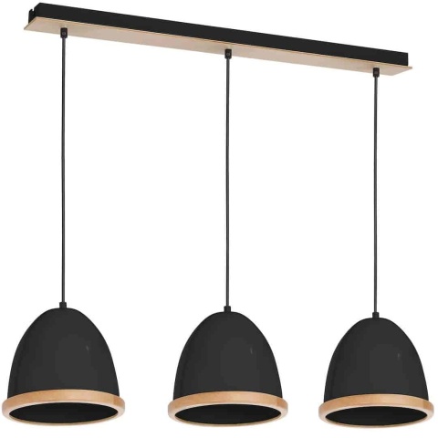 Lampa wisząca STUDIO - zwis 3xE27 czarna 65 cm Milagro