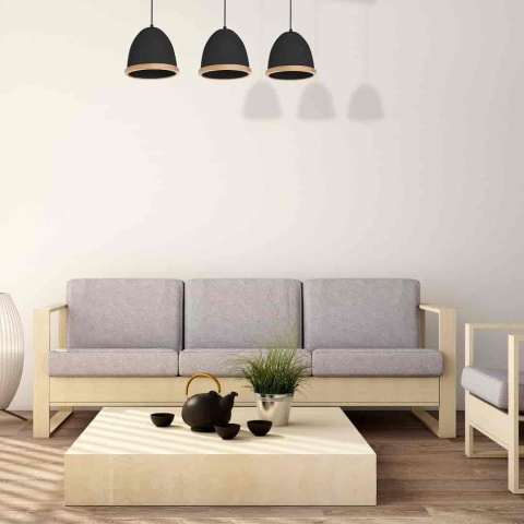 Lampa wisząca STUDIO - zwis 3xE27 czarna 65 cm Milagro