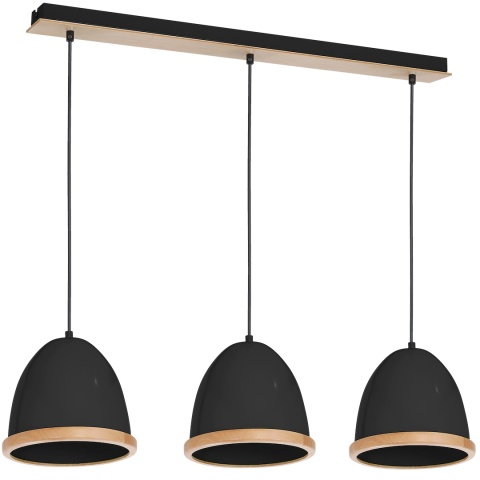 Lampa wisząca STUDIO - zwis 3xE27 czarna 65 cm Milagro