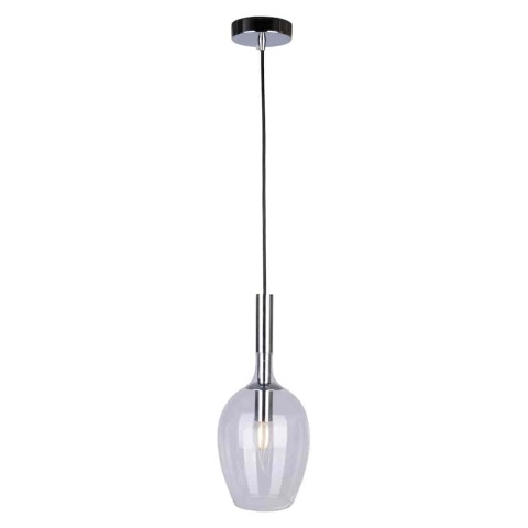 Lampa wisząca TANGO CLEAR - zwis 1xE14 chromowana 15 cm Milagro