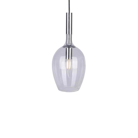 Lampa wisząca TANGO CLEAR - zwis 1xE14 chromowana 15 cm Milagro