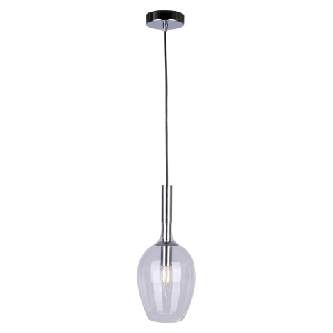 Lampa wisząca TANGO CLEAR - zwis 1xE14 chromowana 15 cm Milagro