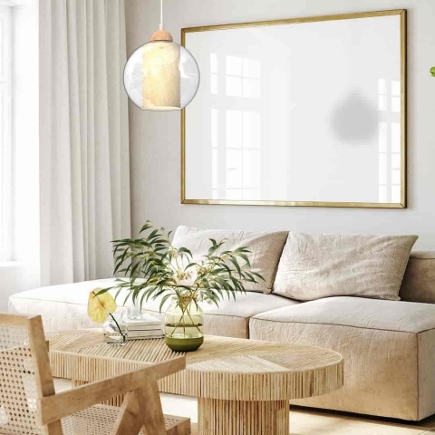 Lampa wisząca TELA - zwis 1xE27 biała 20 cm Milagro