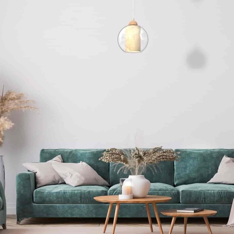 Lampa wisząca TELA - zwis 1xE27 biała 20 cm Milagro