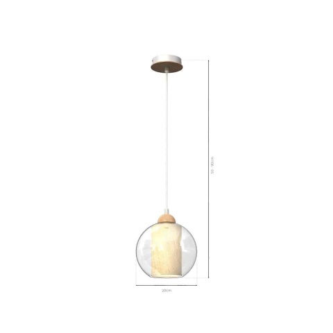 Lampa wisząca TELA - zwis 1xE27 biała 20 cm Milagro