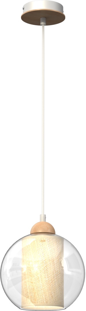 Lampa wisząca TELA - zwis 1xE27 biała 20 cm Milagro