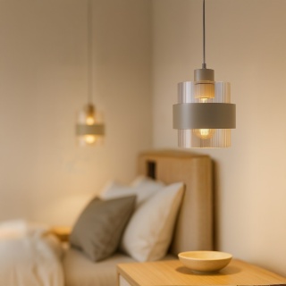 Lampa wisząca VALENTINO - zwis 1xE27 beżowa 18 cm Milagro
