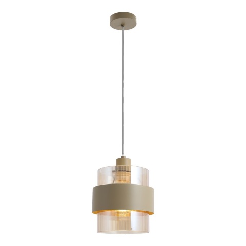 Lampa wisząca VALENTINO - zwis 1xE27 beżowa 18 cm Milagro