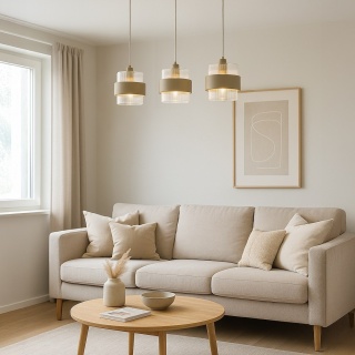 Lampa wisząca VALENTINO - zwis 1xE27 beżowa 75 cm Milagro