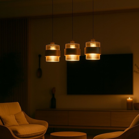 Lampa wisząca VALENTINO - zwis 1xE27 beżowa 75 cm Milagro