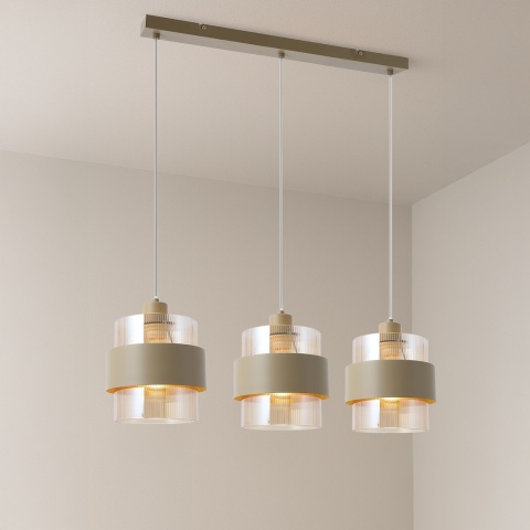 Lampa wisząca VALENTINO - zwis 1xE27 beżowa 75 cm Milagro