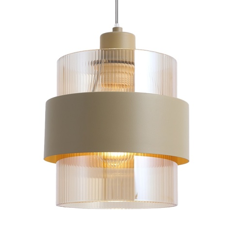 Lampa wisząca VALENTINO - zwis 1xE27 beżowa 75 cm Milagro