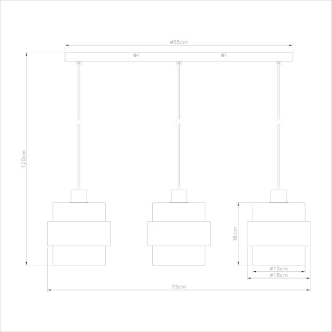 Lampa wisząca VALENTINO - zwis 1xE27 beżowa 75 cm Milagro