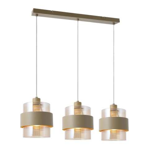Lampa wisząca VALENTINO - zwis 1xE27 beżowa 75 cm Milagro