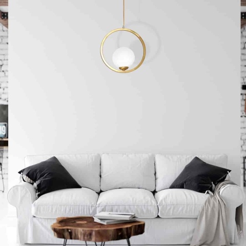 Lampa wisząca VIENNA - zwis 1xE14 mosiężna 30 cm Milagro