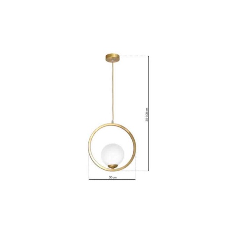 Lampa wisząca VIENNA - zwis 1xE14 mosiężna 30 cm Milagro