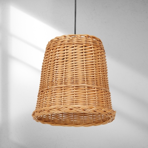 Lampa wisząca VIMINI NATURAL WOOD - zwis 1xE27 w kolorze naturalnego drewna 30 cm Milagro