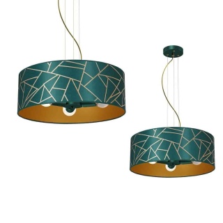 Lampa wisząca ZIGGY Bottle - zwis 3xE27 złoto-zielona 50 cm Milagro