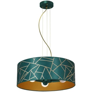 Lampa wisząca ZIGGY Bottle - zwis 3xE27 złoto-zielona 50 cm Milagro