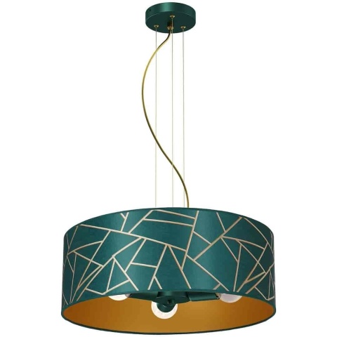 Lampa wisząca ZIGGY Bottle - zwis 3xE27 złoto-zielona 50 cm Milagro