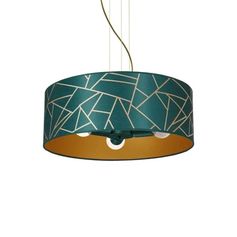 Lampa wisząca ZIGGY Bottle - zwis 3xE27 złoto-zielona 50 cm Milagro